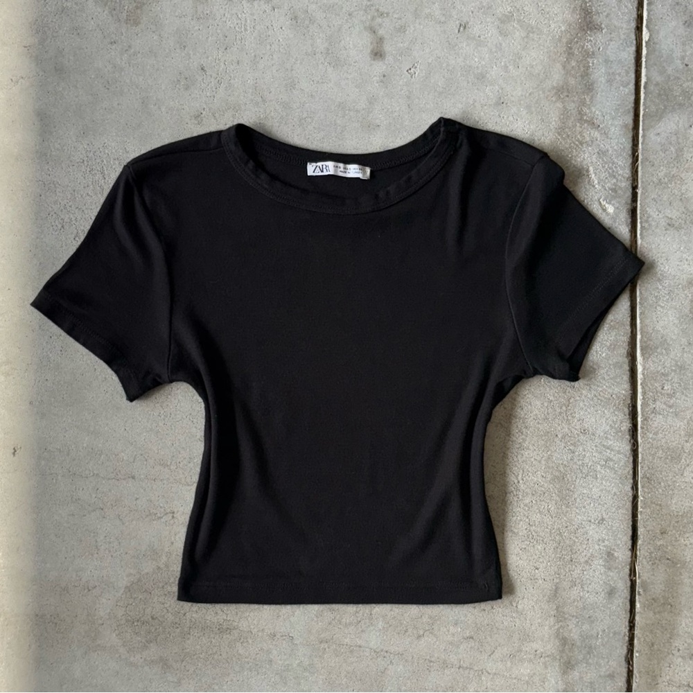 Zara black baby tee top